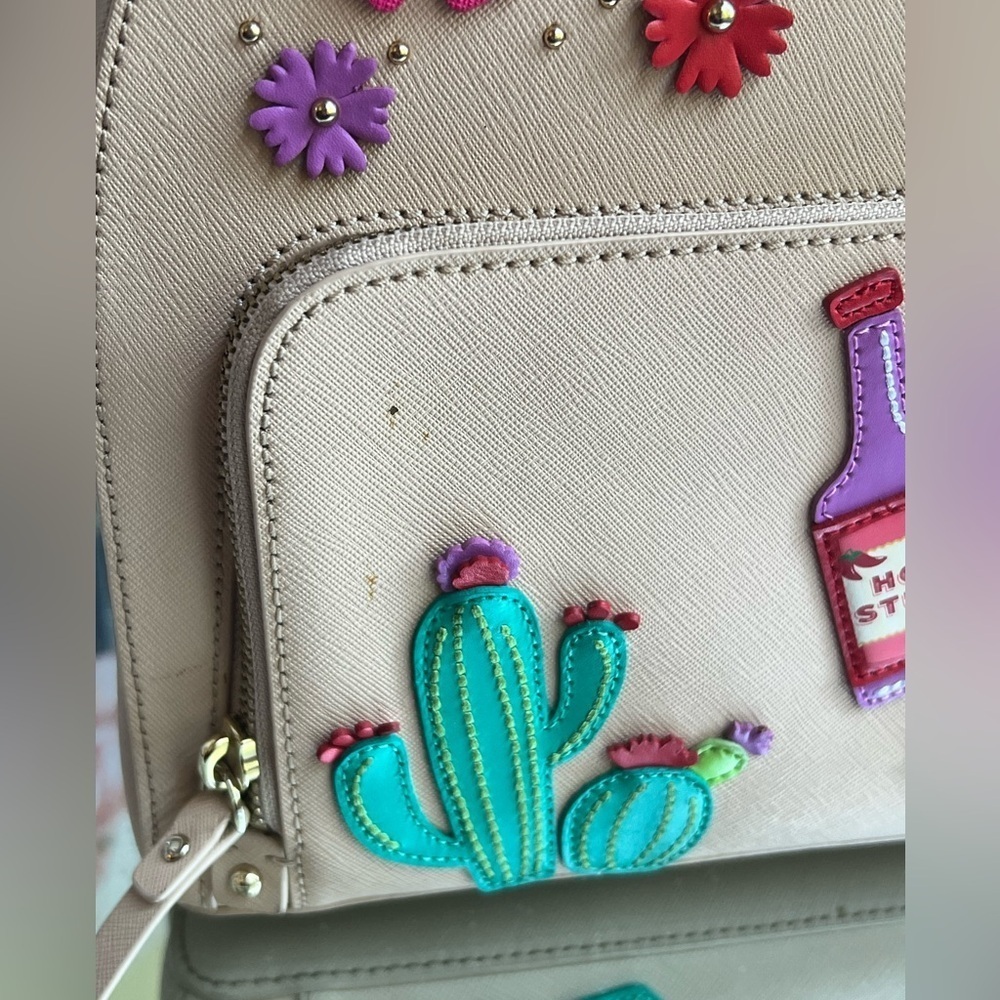 Kate Spade Pink Saffiano Leather Hot stuff Sauce cactus  backpack - Picture 16 of 16